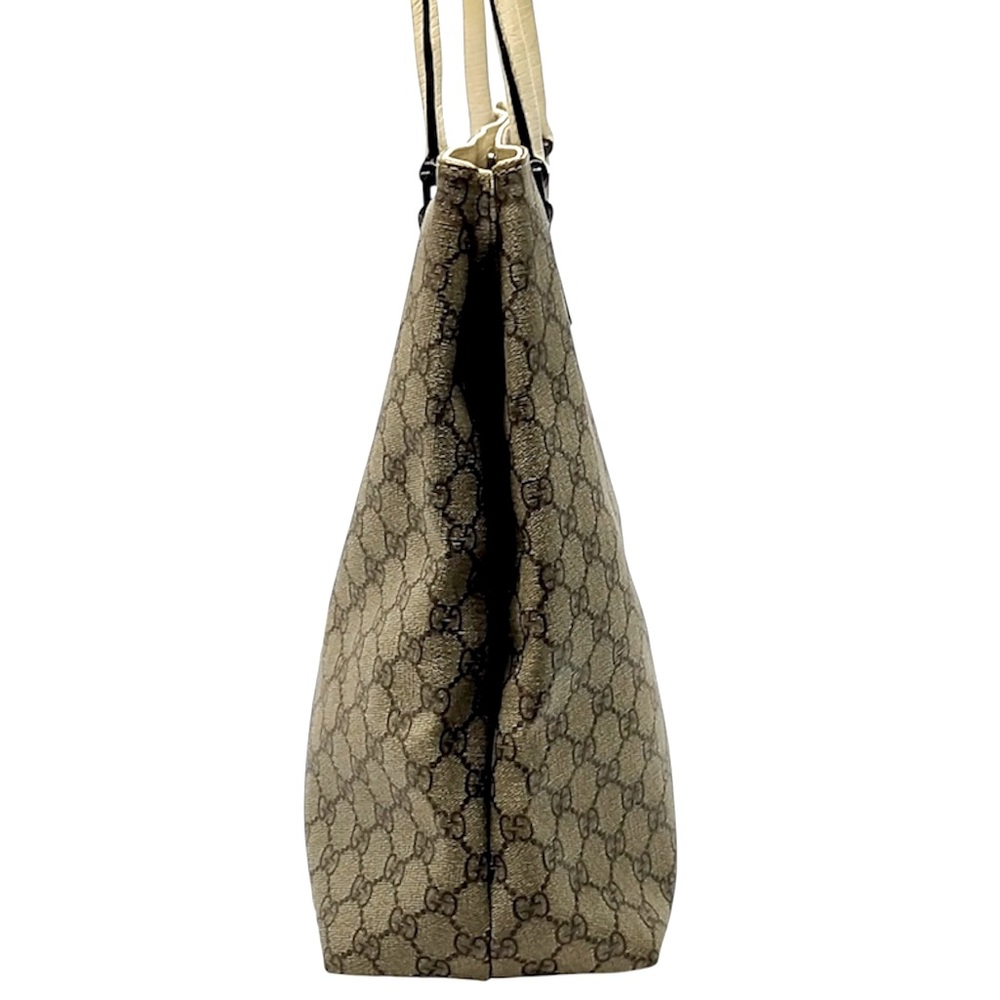 GUCCI GG Supreme Monogram Beige/Light Brown Tote Bag PVC - Picture 3 of 10